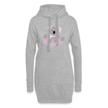 Koala rose - Sweat-shirt à capuche long Femme - gris chiné - Devant