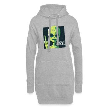 Reconnaissez les signes. Doigt d’honneur Fuck You - Sweat-shirt à capuche long Femme - gris chiné - Devant