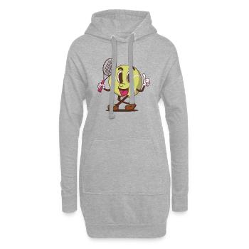 funky Tennisball Cartoon Gesicht - Hoodie-Kleid - Grau meliert - Vorne