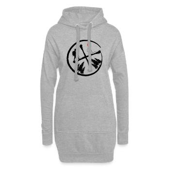 geocache schnitzeljagd outdoor-life wanderheld - Hoodie-Kleid - Grau meliert - Vorne
