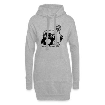 Pinguin Möwe 2 Freunde - Hoodie-Kleid - Grau meliert - Vorne