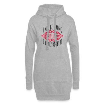 Je peux me tromper - Sweat-shirt à capuche long Femme - gris chiné - Devant