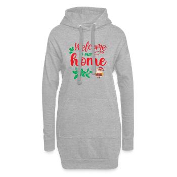 Willkommen in unserem Haus - Weihnachtshumor - Hoodie-Kleid - Grau meliert - Vorne