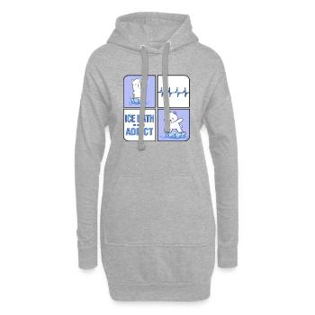 eisbader winterbader eisbär icebath addict - Sweat-shirt à capuche long Femme - gris chiné - Devant