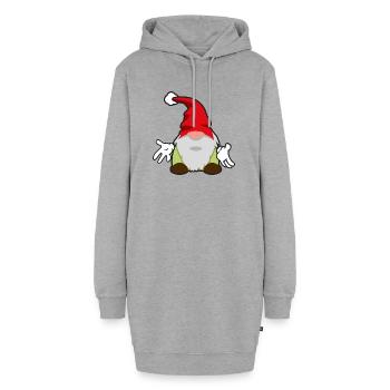 erster Weihnachtswichtel - Hoodie-Kleid - Grau meliert - Vorne