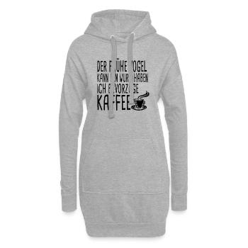 Der frühe Vogel kann den Wurm haben Ich bevorzuge - Hoodie-Kleid - Grau meliert - Vorne