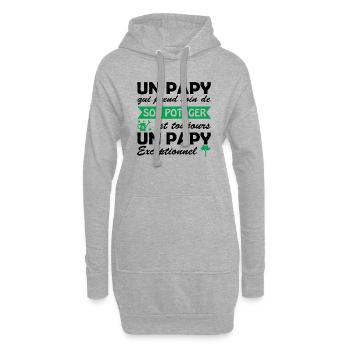 papy exceptionnel / papy jardinier - Sweat-shirt à capuche long Femme - gris chiné - Devant
