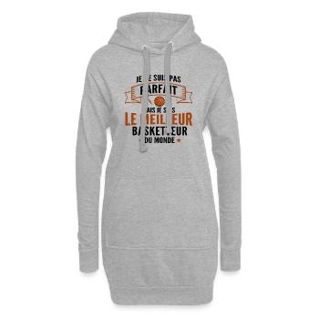 pas parfait mais le meilleur basketteur du monde - Sweat-shirt à capuche long Femme - gris chiné - Devant