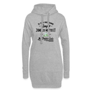 femme simple / j aime les mojitos et les culs - Sweat-shirt à capuche long Femme - gris chiné - Devant