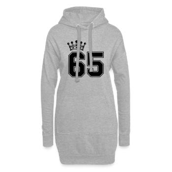 65 couronnes - Sweat-shirt à capuche long Femme - gris chiné - Devant