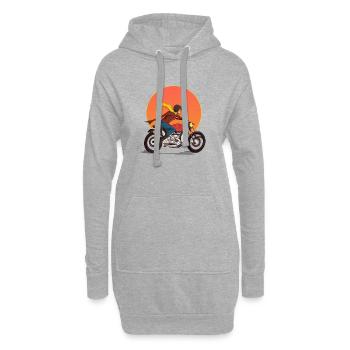 Moto - Sweat-shirt à capuche long Femme - gris chiné - Devant