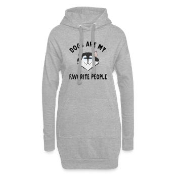 Dogs Are My Favorite People mon chien préférré - Sweat-shirt à capuche long Femme - gris chiné - Devant