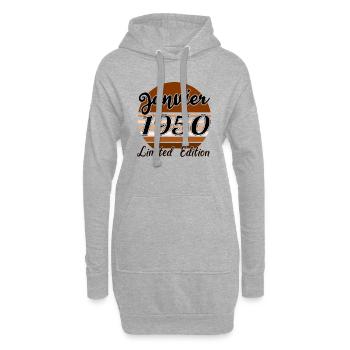 Janvier 1950 Limited edition | Bois Bruns - Sweat-shirt à capuche long Femme - gris chiné - Devant
