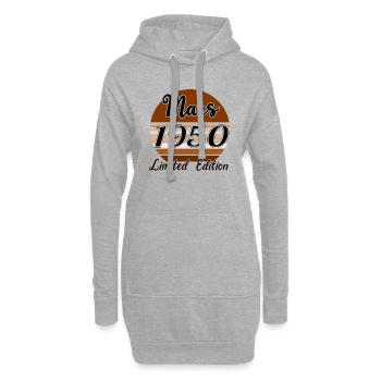 Mars 1950 Limited edition | Bois Bruns - Sweat-shirt à capuche long Femme - gris chiné - Devant