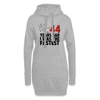 Vor 44 Jahren war ich der Schnellste - Hoodie-Kleid - Grau meliert - Vorne