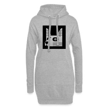 Hund Retro Hunderasse Tierliebe - Hoodie-Kleid - Grau meliert - Vorne