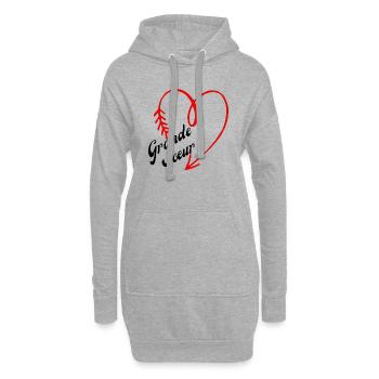 grande sœur cœur - Sweat-shirt à capuche long Femme - gris chiné - Devant