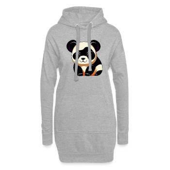 Süßer Panda Kawaii Cartoon Bär Liebe 1 - Hoodie-Kleid - Grau meliert - Vorne