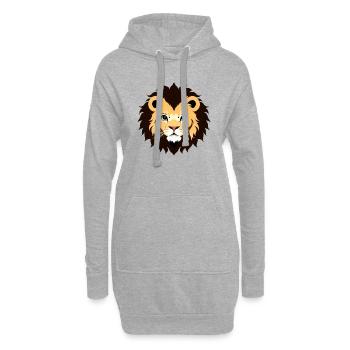Royal Cartoon Lion Lions Comic 21 - Sweat-shirt à capuche long Femme - gris chiné - Devant