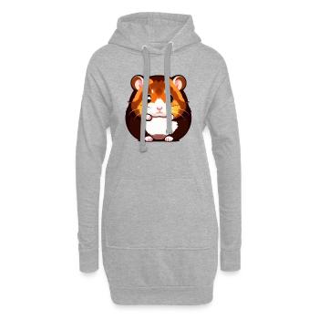 Mignon Dessin Animé Hamster Love Pet 12 - Sweat-shirt à capuche long Femme - gris chiné - Devant