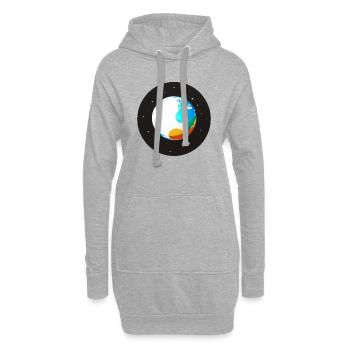 Mignon dessin animé représentation de la planète Terre 1 - Sweat-shirt à capuche long Femme - gris chiné - Devant