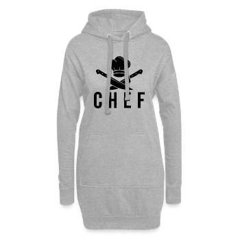 Chef - Sweat-shirt à capuche long Femme - gris chiné - Devant