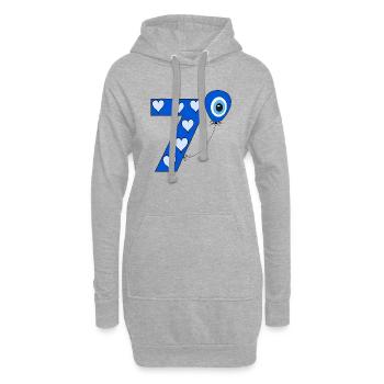7. Geburtstag Nazar Happy Birthday 7 - Hoodie-Kleid - Grau meliert - Vorne