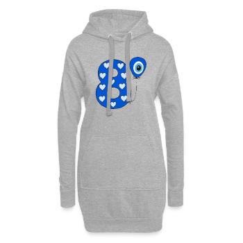 8ème anniversaire Nazar Joyeux anniversaire 8 - Sweat-shirt à capuche long Femme - gris chiné - Devant