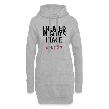 Créé à l’image de Dieu Est 2017 - Sweat-shirt à capuche long Femme - gris chiné - Devant