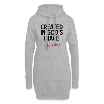 Créé à l’image de Dieu est 2023 - Sweat-shirt à capuche long Femme - gris chiné - Devant