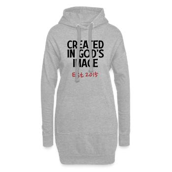 Créé à l’image de Dieu Est 2015 - Sweat-shirt à capuche long Femme - gris chiné - Devant