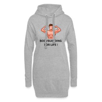 Musculation pour la vie - Sweat-shirt à capuche long Femme - gris chiné - Devant