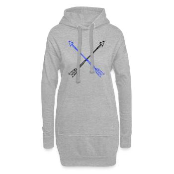 Pfeile - Hoodie-Kleid - Grau meliert - Vorne