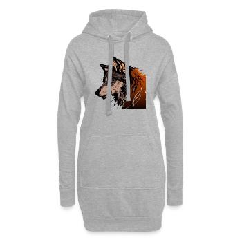 Der Wolf - Hoodie-Kleid - Grau meliert - Vorne