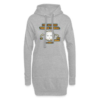witziges Nicht-Nachdenken-Design / lustige Sprüche - Hoodie-Kleid - Grau meliert - Vorne