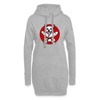 Hund macht Kampfsport Selbstverteidigung - Hoodie-Kleid - Grau meliert - Vorne