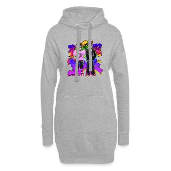 Fraîcheur japonaise dans le style 90's 80's couleur - Sweat-shirt à capuche long Femme - gris chiné - Devant