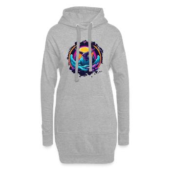 Vogel in Natur - Hoodie-Kleid - Grau meliert - Vorne