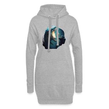 Des monstres marins et des plongeurs se battent pour la bière - Sweat-shirt à capuche long Femme - gris chiné - Devant