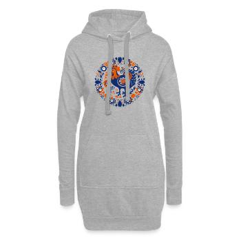 Le coq vintage - Sweat-shirt à capuche long Femme - gris chiné - Devant