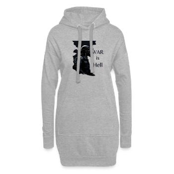 Krieg ist die Hölle - Hoodie-Kleid - Grau meliert - Vorne