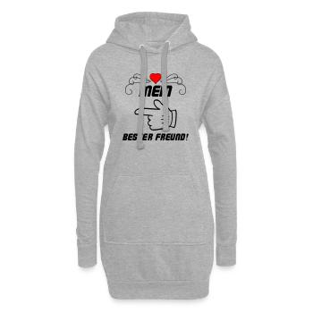 mein bester freund 2 - Hoodie-Kleid - Grau meliert - Vorne