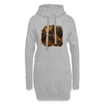 Der Fuchs gilt als intelligent und gerissen - Hoodie-Kleid - Grau meliert - Vorne