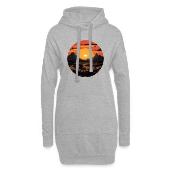 Coucher de soleil dans le désert - Sweat-shirt à capuche long Femme - gris chiné - Devant
