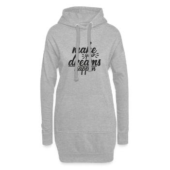 make your dreams happen - Hoodie Dress - heather grey - Front