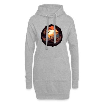 Voyage magique - Sweat-shirt à capuche long Femme - gris chiné - Devant
