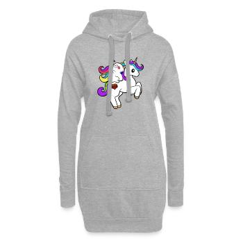 Ignaz sur la licorne | Cochons d’Inde | Licorne - Sweat-shirt à capuche long Femme - gris chiné - Devant