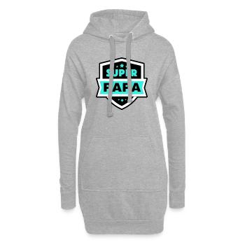 Super papa 2 - Sweat-shirt à capuche long Femme - gris chiné - Devant