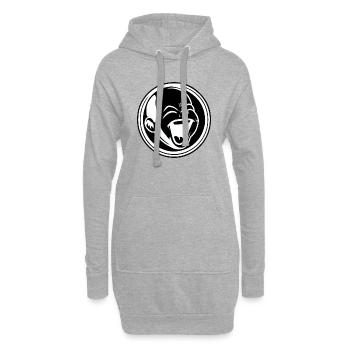 DesignBabyTransparent - Sweat-shirt à capuche long Femme - gris chiné - Devant