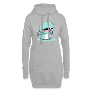Okoi le monstre - Sweat-shirt à capuche long Femme - gris chiné - Devant